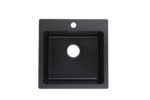 POSEIDON QLT5952 QUARTZ TOP MOUNT LAUNDRY TUB 590*525*232MM MATTE BLACK - Urban Designs Bathroom and Kitchen