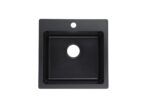 POSEIDON QLT5952 QUARTZ TOP MOUNT LAUNDRY TUB 590*525*232MM MATTE BLACK - Urban Designs Bathroom and Kitchen