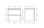 POSEIDON RIVA600W RIVA WALL HUNG VANITY DOUBLE DRAWERS GLOSS WHITE - Urban Designs Bathroom and Kitchen