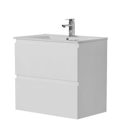 POSEIDON RIVA750W RIVA WALL HUNG VANITY DOUBLE DRAWERS GLOSS WHITE - Urban Designs Bathroom and Kitchen