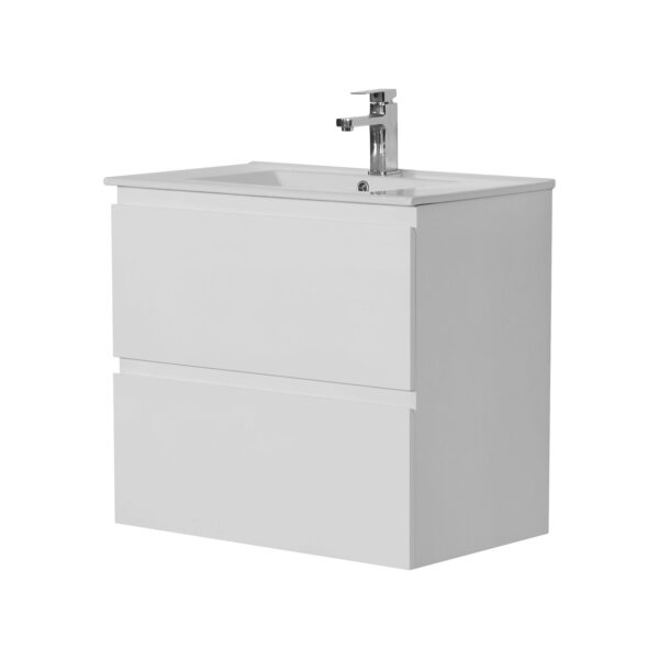 POSEIDON RIVA750W RIVA WALL HUNG VANITY DOUBLE DRAWERS GLOSS WHITE - Urban Designs Bathroom and Kitchen