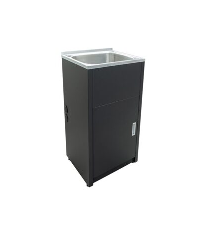 POSEIDON SLT455-B 36 LITRES STAINLESS LAUNDRY TUB 455*555*925MM MATTE BLACK - Urban Designs Bathroom and Kitchen