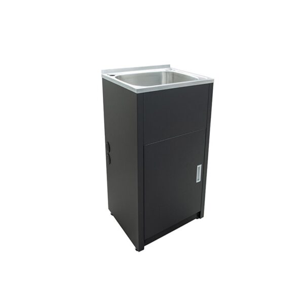 POSEIDON SLT455-B 36 LITRES STAINLESS LAUNDRY TUB 455*555*925MM MATTE BLACK - Urban Designs Bathroom and Kitchen