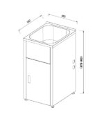 POSEIDON SLT455-B 36 LITRES STAINLESS LAUNDRY TUB 455*555*925MM MATTE BLACK - Urban Designs Bathroom and Kitchen