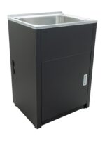 POSEIDON SLT600-B 46 LITRES STAINLESS LAUNDRY TUB 600*500*925MM MATTE BLACK - Urban Designs Bathroom and Kitchen