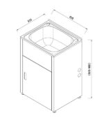 POSEIDON SLT600-B 46 LITRES STAINLESS LAUNDRY TUB 600*500*925MM MATTE BLACK - Urban Designs Bathroom and Kitchen