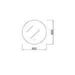 POSEIDON UL600BM-AC ROUND LED MIRROR 600*600MM - Urban Designs Bathroom and Kitchen