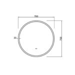 POSEIDON UL700BM-AC ROUND LED MIRROR 700*700MM - Urban Designs Bathroom and Kitchen