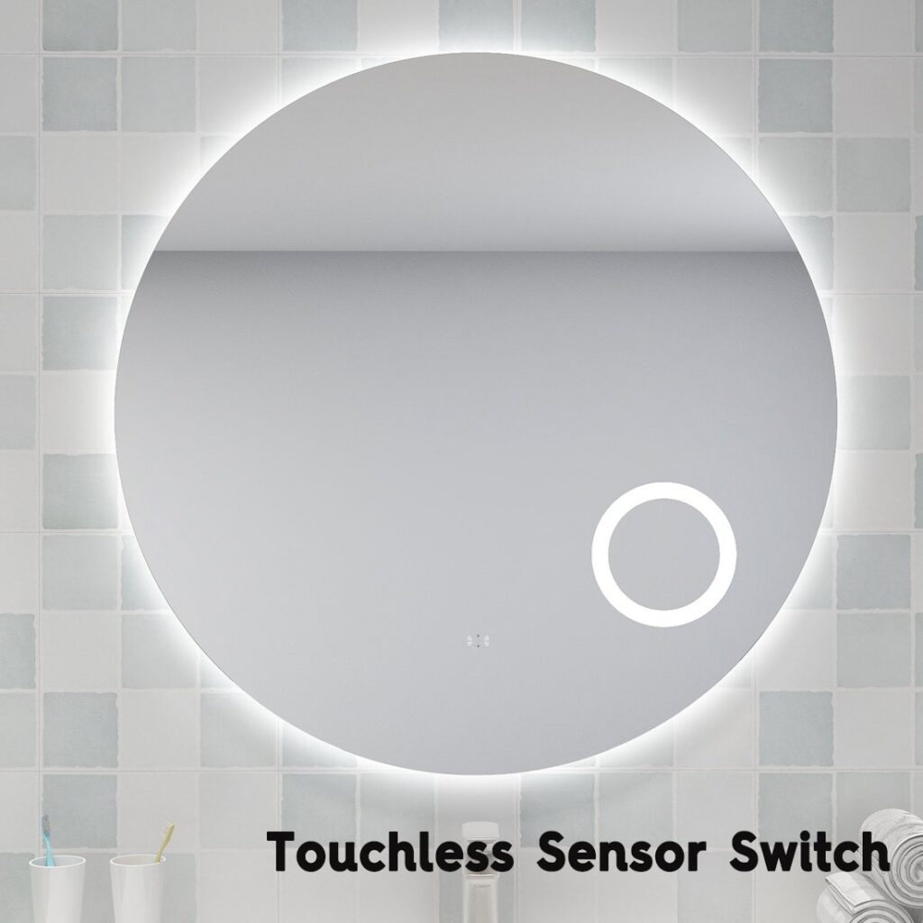 POSEIDON UL900BMM ROUND LED MIRROR WITH MAGNIFIER 900*900MM - Urban Designs Bathroom and Kitchen