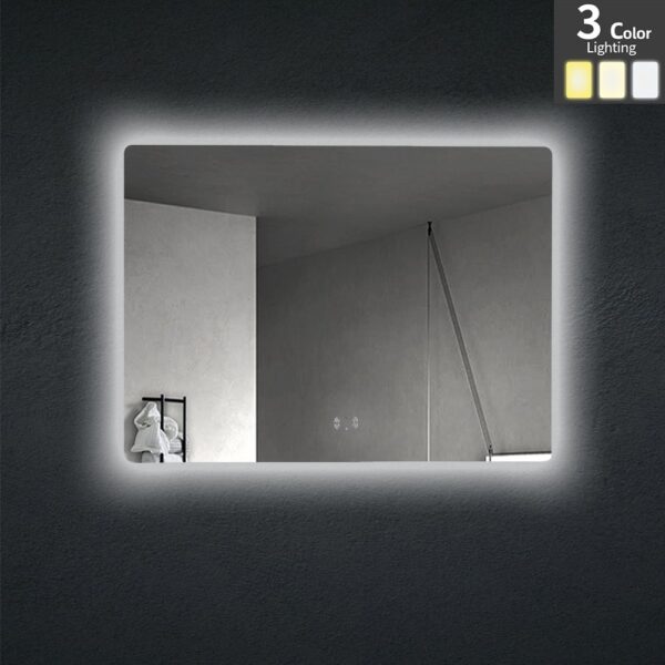POSEIDON UL9075BRM RECTANGLE LED MIRROR 900x750MM - Urban Designs Bathroom and Kitchen