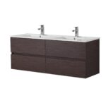 POSEIDON WAL1550-WH STELLA WALL HUNG VANITY FOR DOUBLE BOWL WALNUT - Urban Designs Bathroom and Kitchen