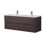 POSEIDON WAL1550-WH STELLA WALL HUNG VANITY FOR DOUBLE BOWL WALNUT - Urban Designs Bathroom and Kitchen