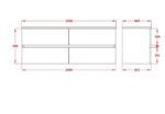 POSEIDON WAL1550-WH STELLA WALL HUNG VANITY FOR DOUBLE BOWL WALNUT - Urban Designs Bathroom and Kitchen