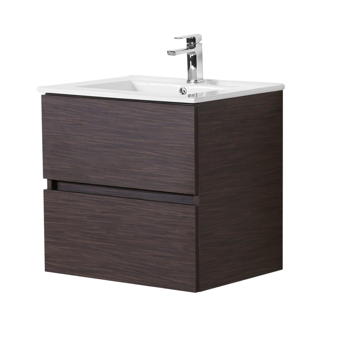 POSEIDON WAL600-WH STELLA WALL HUNG VANITY WALNUT - Urban Designs Bathroom and Kitchen