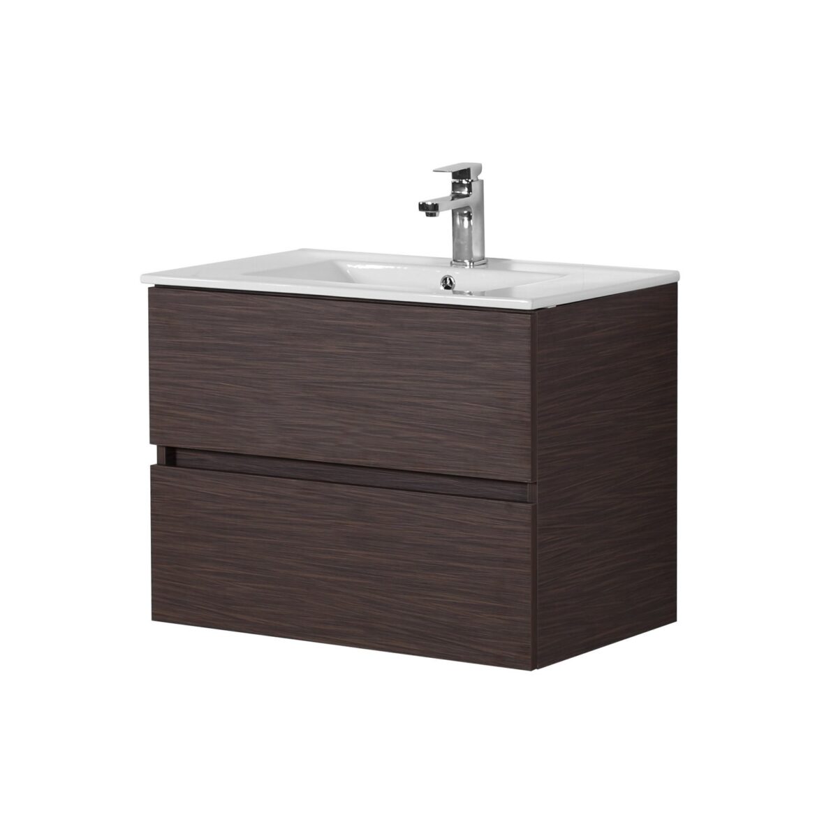 POSEIDON WAL750-WH STELLA WALL HUNG VANITY WALNUT - Urban Designs Bathroom and Kitchen