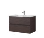 POSEIDON WAL900-WH STELLA WALL HUNG VANITY WALNUT - Urban Designs Bathroom and Kitchen