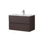 POSEIDON WAL900-WH STELLA WALL HUNG VANITY WALNUT - Urban Designs Bathroom and Kitchen