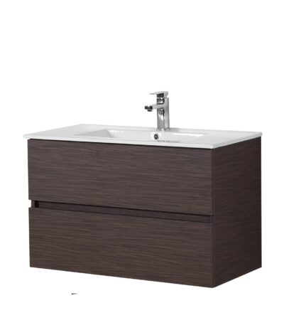 POSEIDON WAL900-WH STELLA WALL HUNG VANITY WALNUT - Urban Designs Bathroom and Kitchen