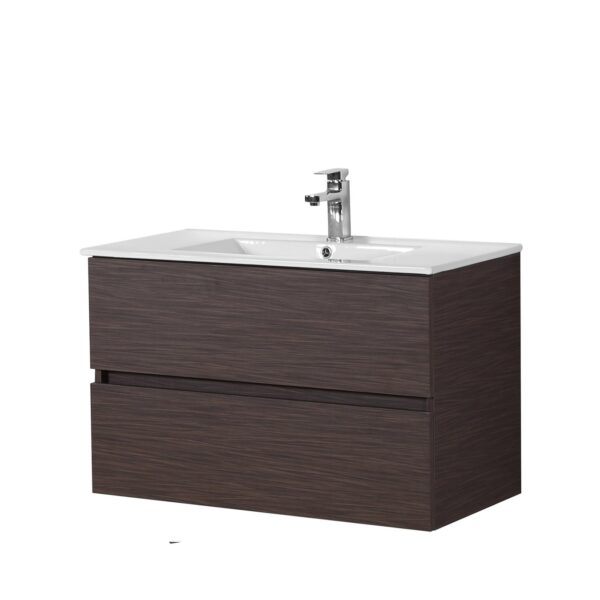 POSEIDON WAL900-WH STELLA WALL HUNG VANITY WALNUT - Urban Designs Bathroom and Kitchen