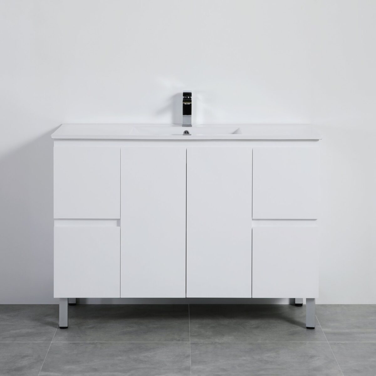 POSEIDON X-P124LG X-PVC FREE STANDING VANITY GLOSS WHITE - Urban Designs Bathroom and Kitchen