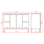 POSEIDON X-P124LG X-PVC FREE STANDING VANITY GLOSS WHITE - Urban Designs Bathroom and Kitchen