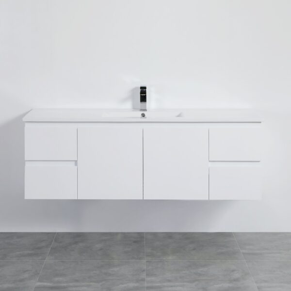 POSEIDON X-P154WH X-PVC WALL HUNG VANITY GLOSS WHITE - Urban Designs Bathroom and Kitchen