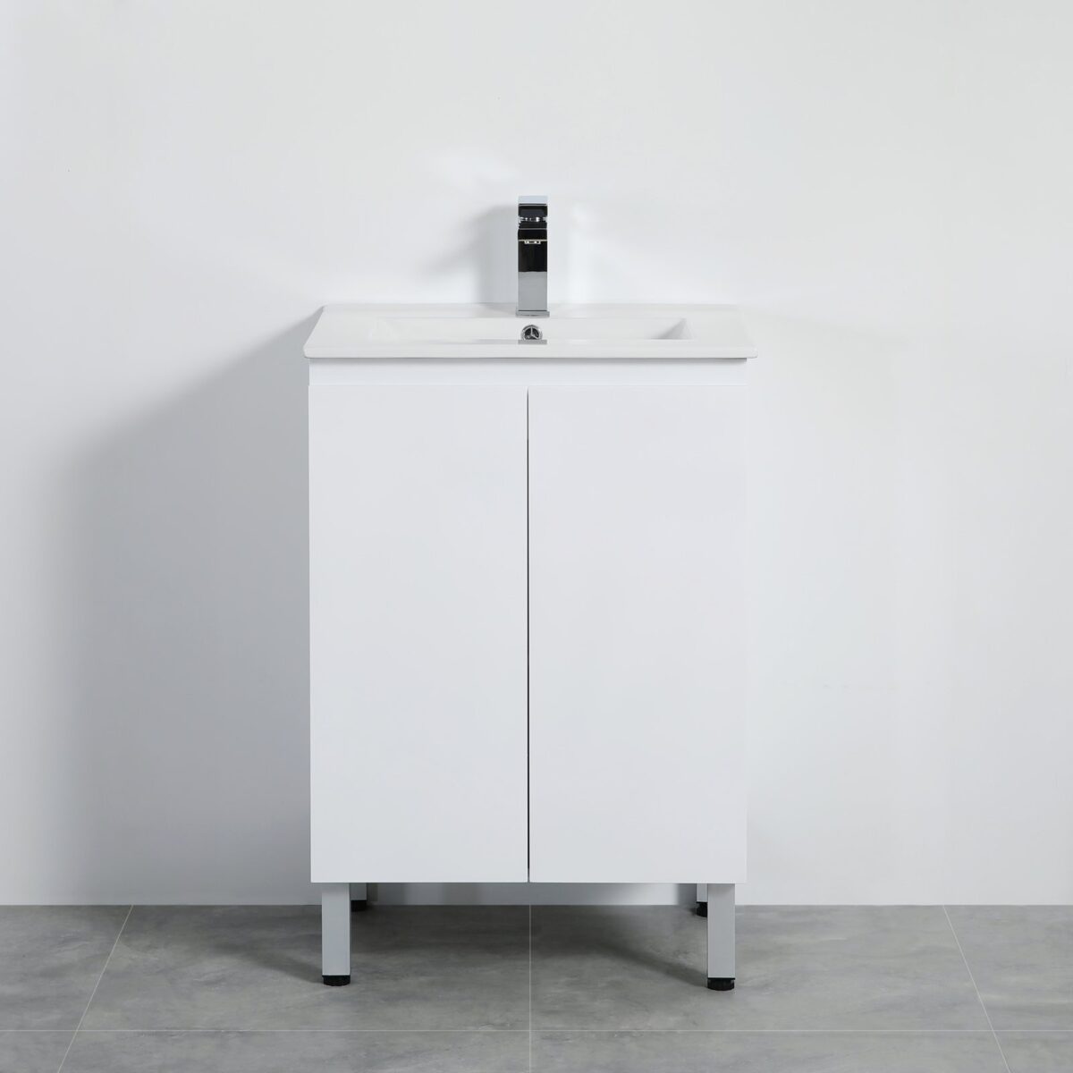 POSEIDON X-P63LG SLIM X-PVC FREE STANDING VANITY GLOSS WHITE - Urban Designs Bathroom and Kitchen