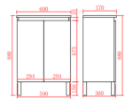 POSEIDON X-P63LG SLIM X-PVC FREE STANDING VANITY GLOSS WHITE - Urban Designs Bathroom and Kitchen