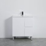 POSEIDON X-P74RLG X-PVC FREE STANDING VANITY RIGHT SIDE DRAWERS GLOSS WHITE - Urban Designs Bathroom and Kitchen