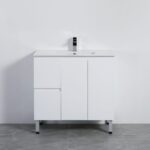 POSEIDON X-P93LLG SLIM X-PVC FREE STANDING VANITY LEFT SIDE DRAWERS GLOSS WHITE - Urban Designs Bathroom and Kitchen