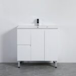 POSEIDON X-P94LLG X-PVC FREE STANDING VANITY LEFT SIDE DRAWERS GLOSS WHITE - Urban Designs Bathroom and Kitchen