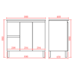POSEIDON X-P94LLG X-PVC FREE STANDING VANITY LEFT SIDE DRAWERS GLOSS WHITE - Urban Designs Bathroom and Kitchen