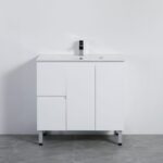 POSEIDON X-P94LLG X-PVC FREE STANDING VANITY LEFT SIDE DRAWERS GLOSS WHITE - Urban Designs Bathroom and Kitchen