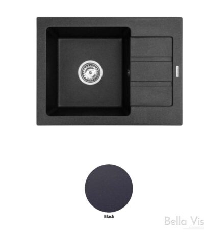 Pradus Sink 620 x 440mm - Black | Bella Vista - SNK6244-1B-BLK-P