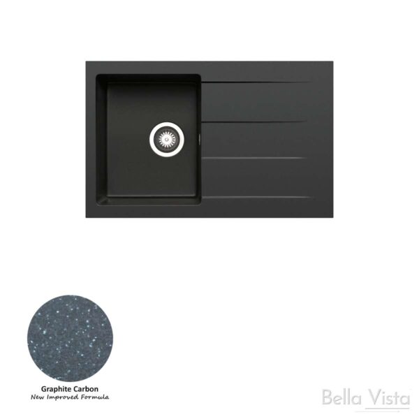 Pradus Sink 790 x 500mm - Graphite Carbon | Bella Vista - SNK7950DNGC-P