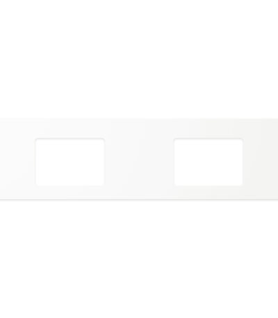 Pure White Solid Surface Top, Rectangular Full Depth with Double Undermount Basin Holes, 1800mm