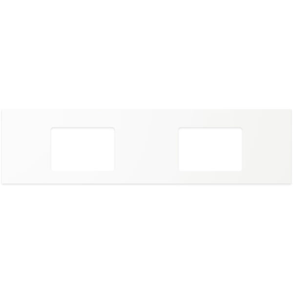 Pure White Solid Surface Top, Rectangular Full Depth with Double Undermount Basin Holes, 1800mm