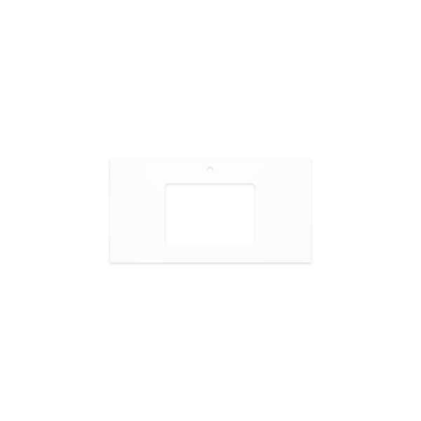 Pure White Solid Surface Top, Rectangular Full Depth with Single Undermount Basin Hole & Tap Hole, 900mm