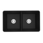 Quartz Butler Sink - Double Bowl - Matt Black - 838x482x262mm | QKS8348D-MB