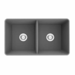 Quartz Butler Sink - Double Bowl - Matt Grey - 838x482x262mm | QKS8348D-MG