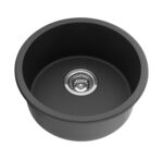 Quartz Top/Undermount Kitchen Round Sink - Single Bowl- Matt Black - 410x410x210mm | QKS4141-MB