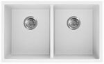 Quartz Top/Undermount Kitchen Sink - Double Bowl- Matt White - 813x457x241mm | QKS8145D-MW