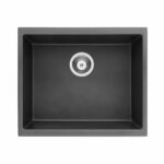 Quartz Top/Undermount Kitchen Sink - Single Bowl- Matt Black - 543x457x250mm | QKS5445-MB