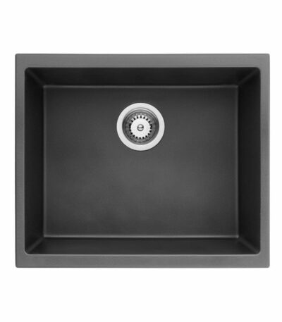 Quartz Top/Undermount Kitchen Sink - Single Bowl- Matt Black - 543x457x250mm | QKS5445-MB