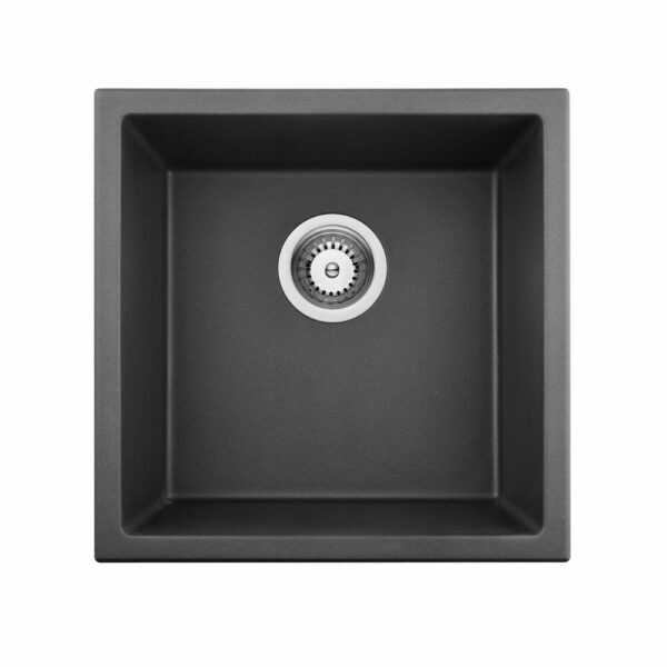 Quartz Top/Undermount Kitchen Sink - Single Bowl- Matt Black - 660x460x225mm | QKS6646-MB