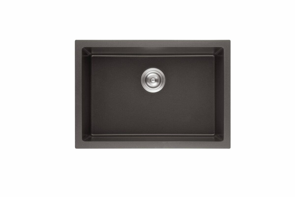 Quartz Top/Undermount Kitchen Sink - Single Bowl- Matt Black - 730x460x226mm | QKS7346-MB