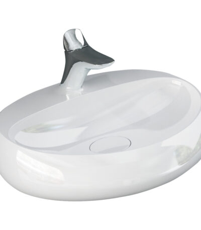 RAK Cloud 650 Wall Basin, Alpine Gloss White