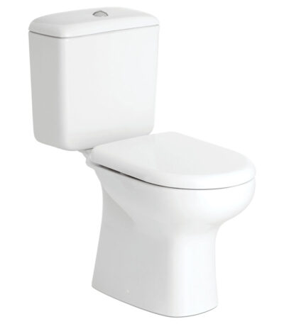 RAK Liwa White Close-Coupled Toilet Suite, Alpine White with S-Trap 140
