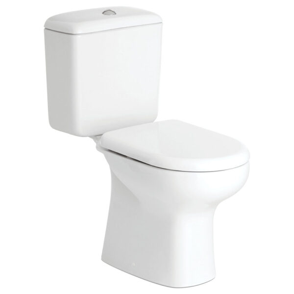RAK Liwa White Close-Coupled Toilet Suite, Alpine White with S-Trap 240