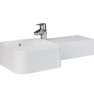 RAK Petit Square Wall Basin, Right Edge, 1 Tap Hole